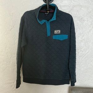 Patagonia - Diamond Quilt Snap-T 40th Pullover Blue Sweater Cotton RARE
